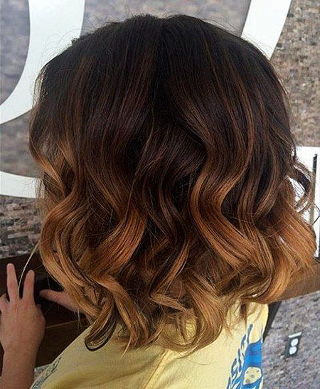 Balayage Ombre Short Hair, Color Brunette Brown Balayage