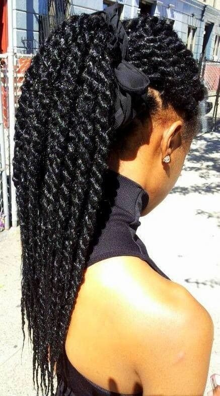 Havana Twists Ponytail Hairstyles - Blak Women Hairstyle Ideas