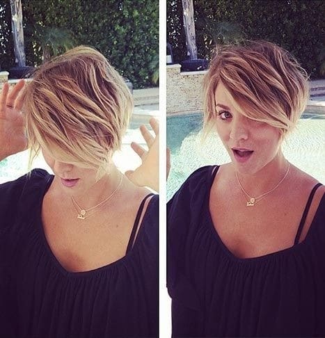 Kaley Cuoco Short Haircut - Layered Hairstyle