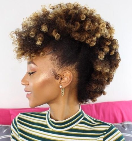Afro natural with highlight hairstyles for black women