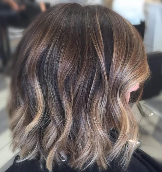 Blonde balayage hairstyle for shoulder length