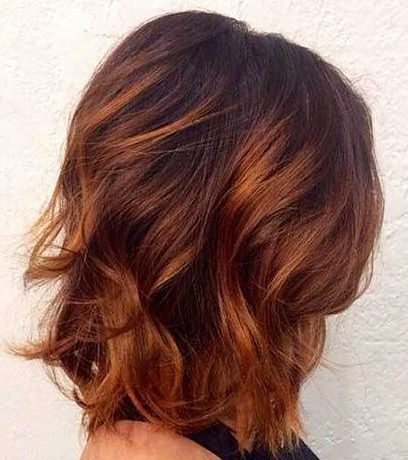 Brown to copper ombre short hair