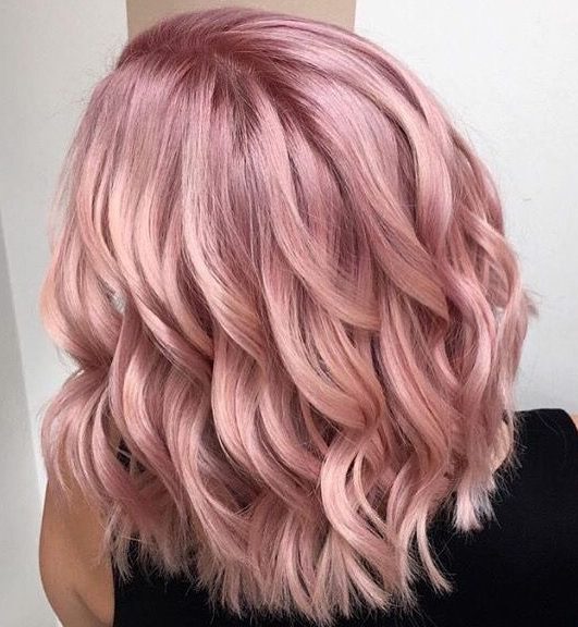 Champagne pink pastel pink hair short