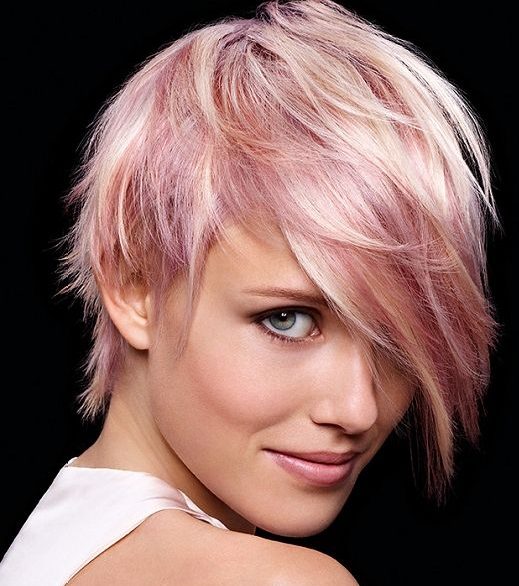 Champagne pink pink short hair