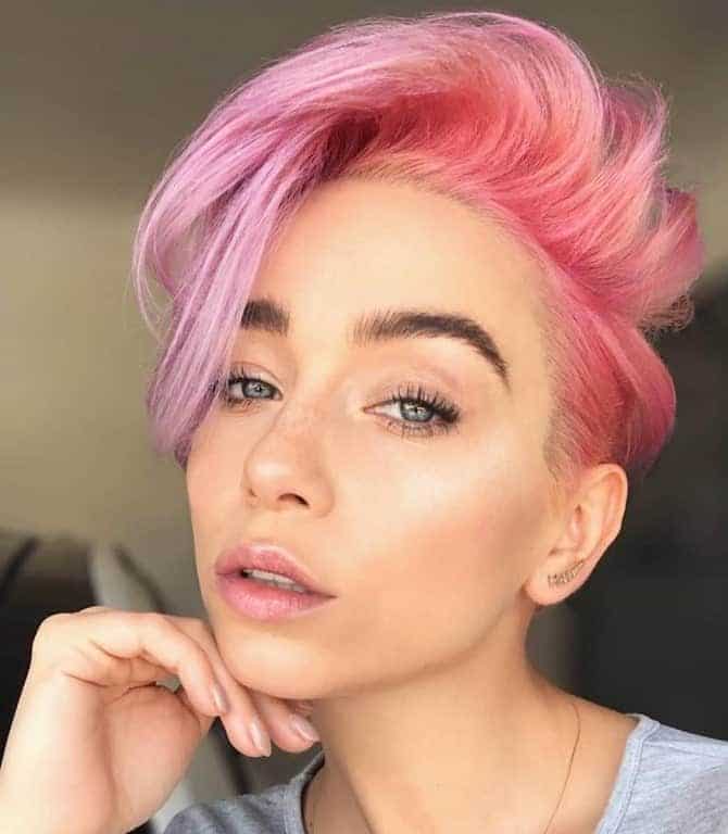 Funky colored pixie cut