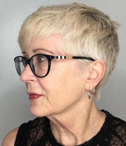 Pixie cuts for older ladies with glasses