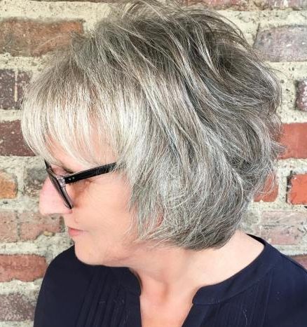 Short bob hairstyles for over 50 with glasses