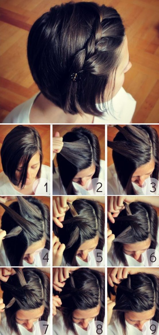 Step by step easy braids for short hair