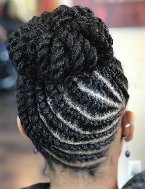 Updo black braided hairstyles