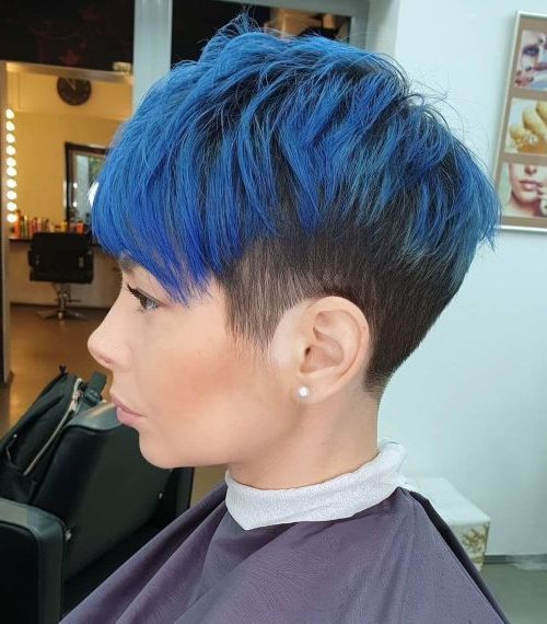 royal blue blue ombre short pixie hair