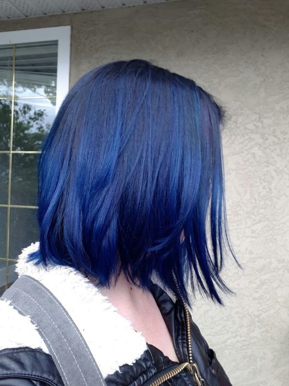 short dark blue hair
