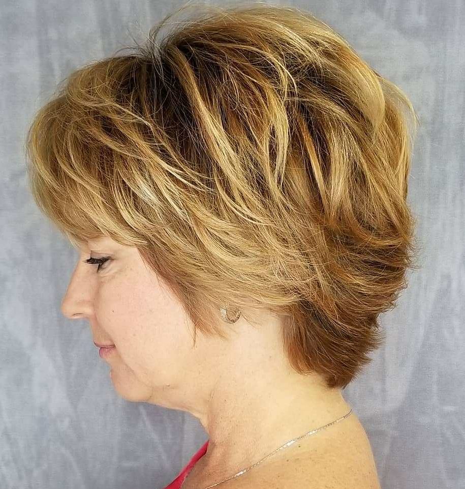 Short hair with bangs over 50