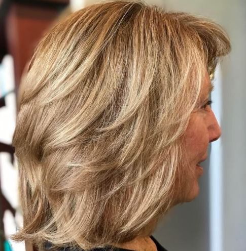 Layered haircut for over 60