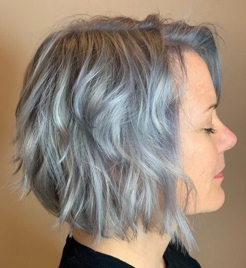 Layered hairstyles for gray hair