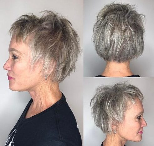 Low maintenance short pixie haircuts for older women