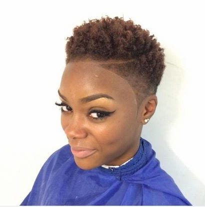 Round face short natural haircuts for black females