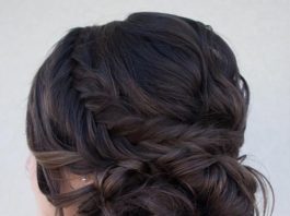 Side bun with curls