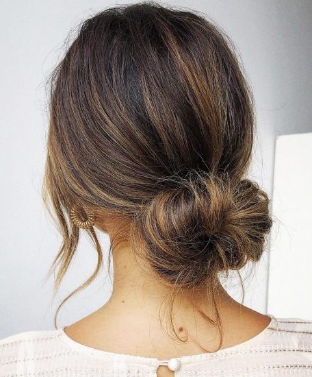 Simple side bun hairstyle