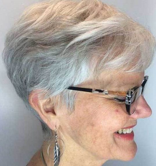 Thin hair pixie haircuts for older women