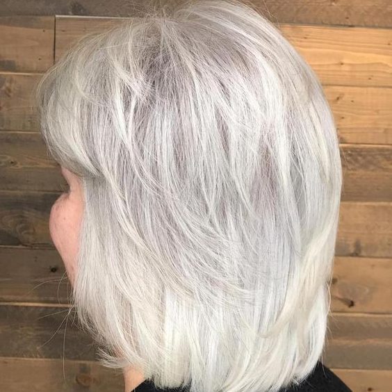 medium length hairstyles grey hair