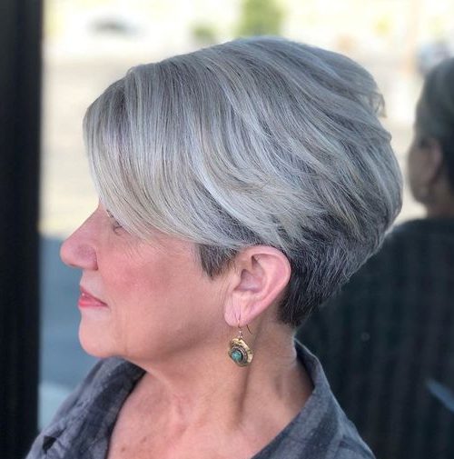 short hairstyles for over 60 grey hair