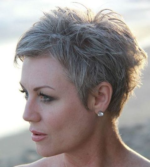 Edgy pixie cuts for older women