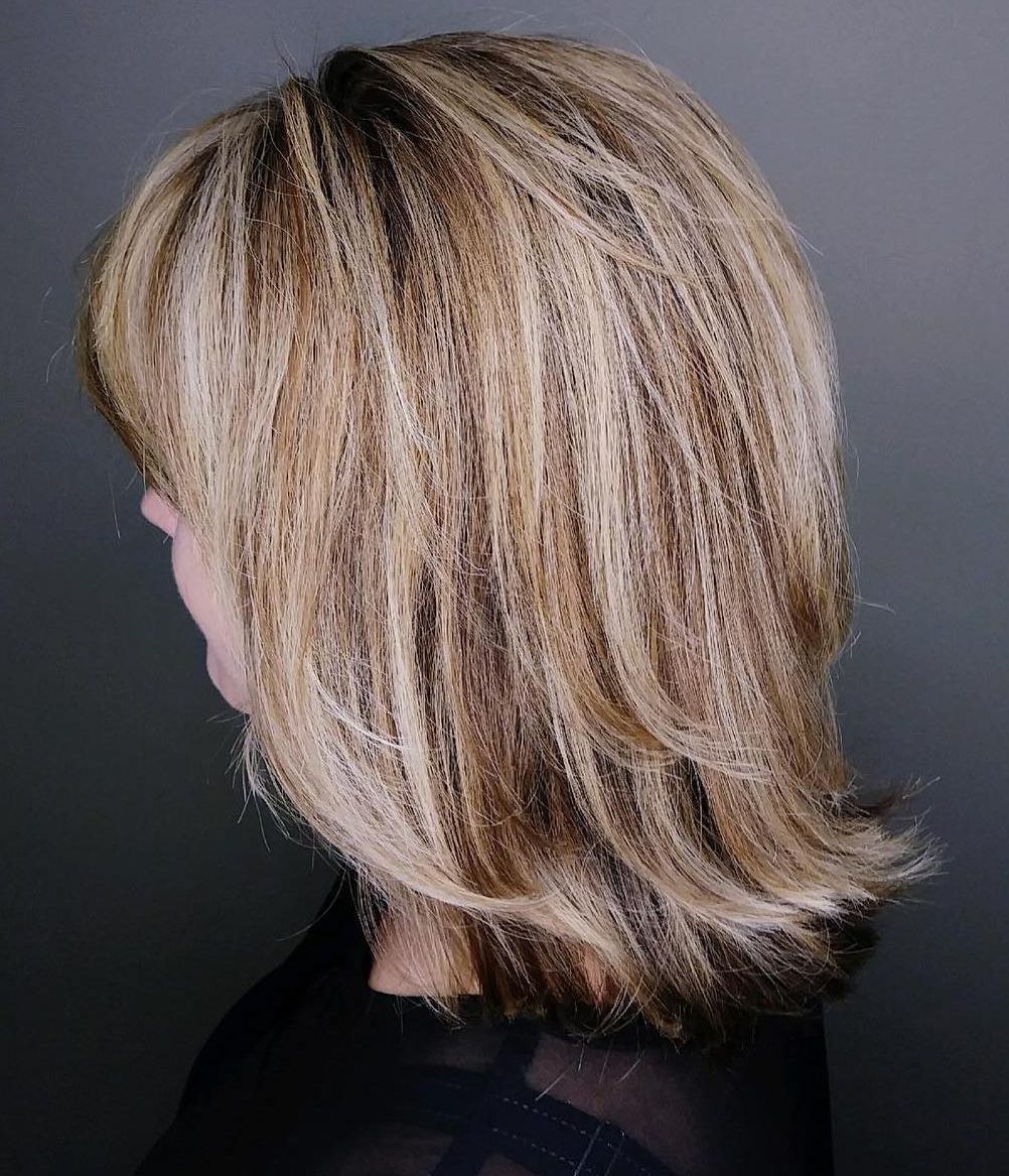 Layered hairstyles for 50 year old woman with thick hair