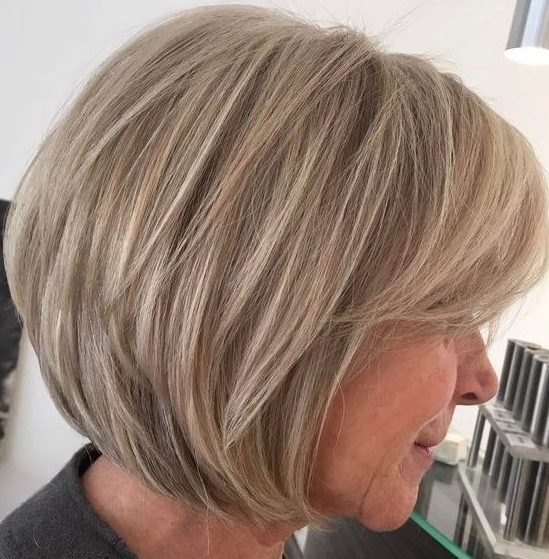 Layered bob bob hairstyles for over 60