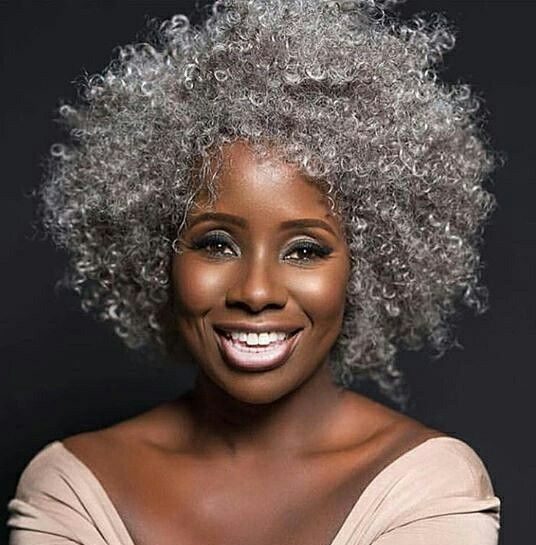 Natural gray hair african american